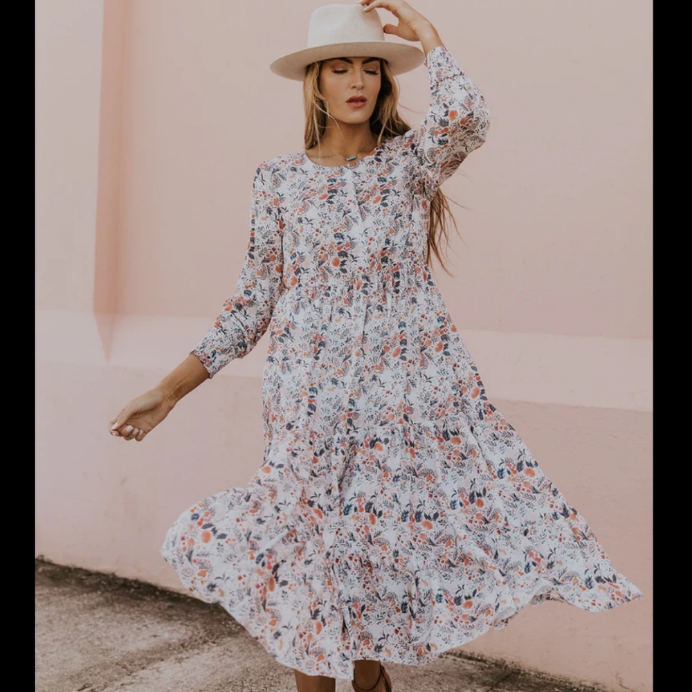 Spring GUC Roolee Floral Long Sleeve Maxi Dress